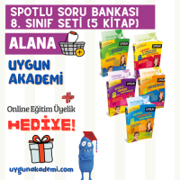 Uygun – Spotlu Soru Bankası – 8. Sınıf Seti (5 Kitap) Alana – Kavram Haritası + Online Eğitim Üyelik Hediye!