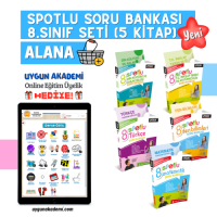 Uygun – Spotlu Soru Bankası – 8. Sınıf Seti (5 Kitap) Alana – Kavram Haritası + Online Eğitim Üyelik Hediye!