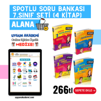 Uygun – Spotlu Soru Bankası – 7. Sınıf Seti (4 Kitap) Alana – Kavram Haritası + Online Eğitim Üyelik Hediye!