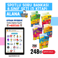 Uygun – Spotlu Soru Bankası – 8. Sınıf Seti (5 Kitap) Alana – Kavram Haritası + Online Eğitim Üyelik Hediye!