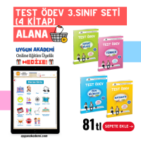 UYGUN – Test Ödev – 3. Sınıf Seti (4 Kitap) Alana Online Eğitim Üyelik Hediye!