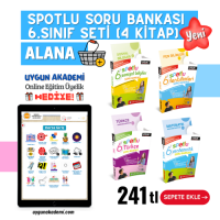 Uygun – Spotlu Soru Bankası – 6. Sınıf Seti (4 Kitap) Alana – Kavram Haritası + Online Eğitim Üyelik Hediye!