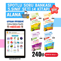 Uygun – Spotlu Soru Bankası – 5. Sınıf Seti (4 Kitap) Alana – Kavram Haritası + Online Eğitim Üyelik Hediye!
