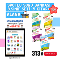 Uygun – Spotlu Soru Bankası – 8. Sınıf Seti (5 Kitap) Alana – Kavram Haritası + Online Eğitim Üyelik Hediye!